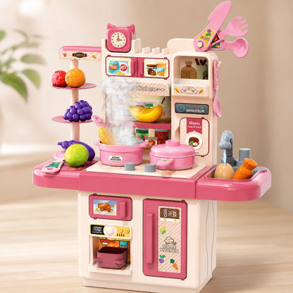 MinzoToys Buharlı Işıklı Sulu Mutfak Oyuncak Seti