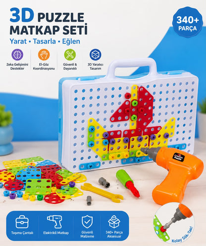 Matkaplı 3D Yaratıcı Tamir Seti Puzzle