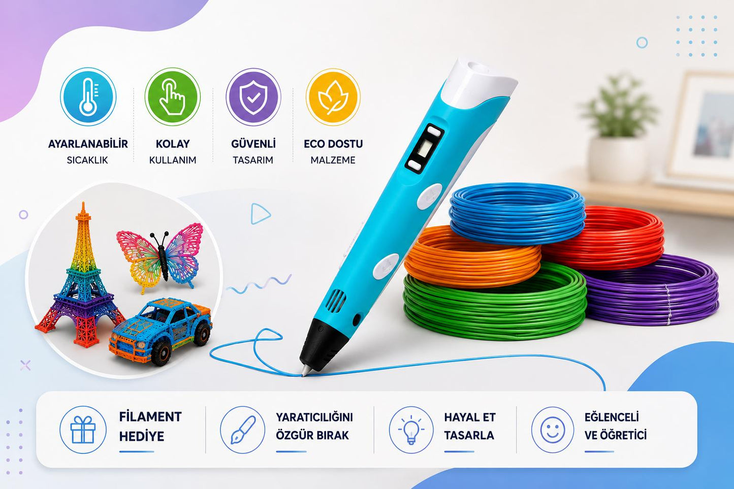 Çocuklar İçin 3D Baskı Kalemi