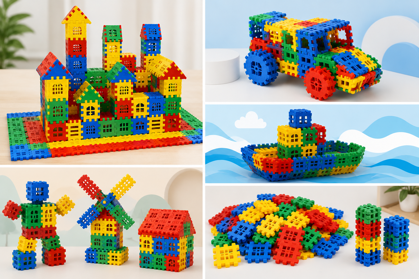 132 Puzzle City Renkli Yapı Blokları
