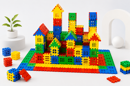 132 Puzzle City Renkli Yapı Blokları
